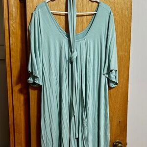 Latched Mama Pleated Flutter Sleeve Dress, Robin Egg Blue, Petite, Size 18-26